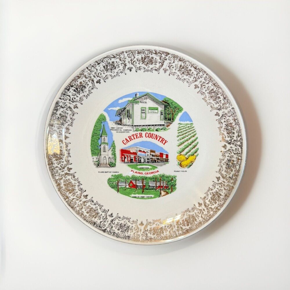 President Jimmy Carter Country  Plains Georgia 9.25" Vintage collector's plate